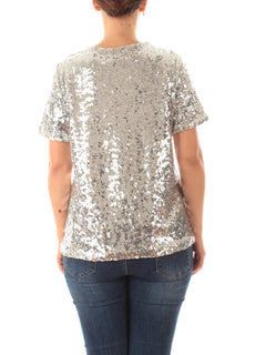 Gigliorosso T-shirt in full paillettes da donna argento