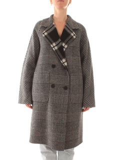 Elena Mirò cappotto double checks da donna nero