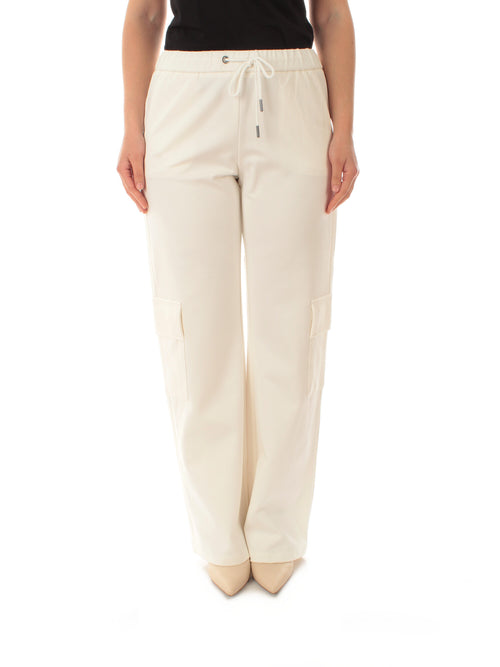 Elena Mirò pantalone wide leg da donna bianco