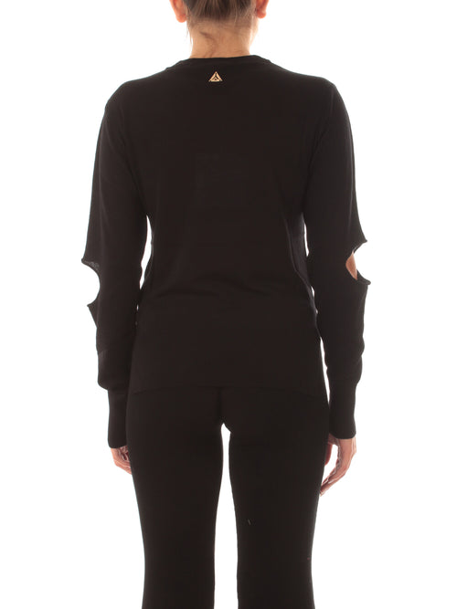 Akep maglia con cut out sulle maniche da donna nero