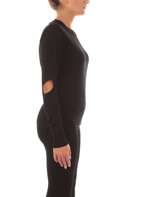 Akep maglia con cut out sulle maniche da donna nero