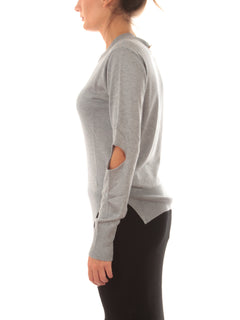 Akep maglia con cut out sulle maniche da donna grigio