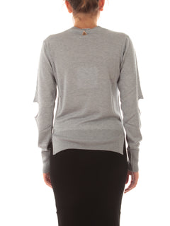 Akep maglia con cut out sulle maniche da donna grigio