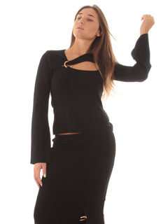 Akep maglia cut out da donna nero