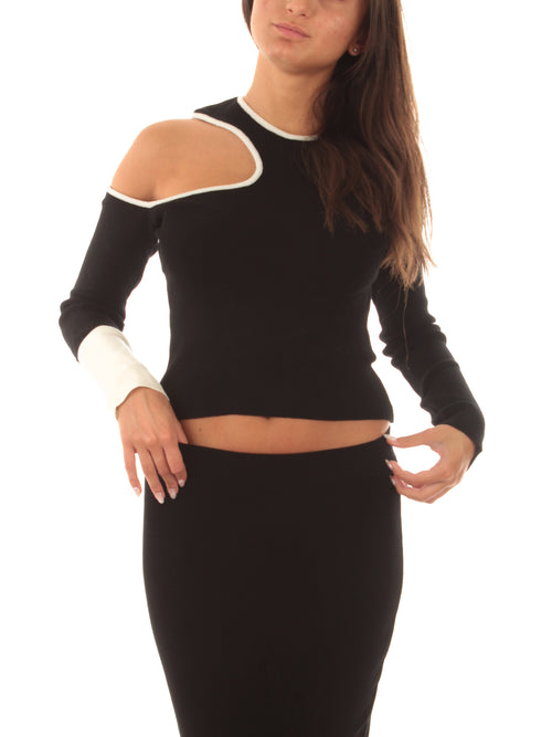 Akep maglia cut out da donna nero