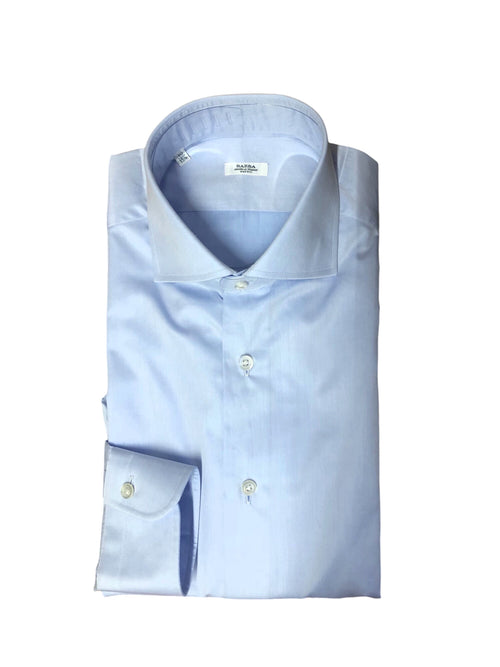 Barba camicia in cotone azzurro da uomo