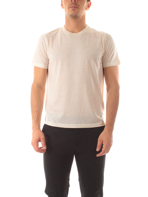 Herno T-shirt resort in soft wool jersey da uomo bianco