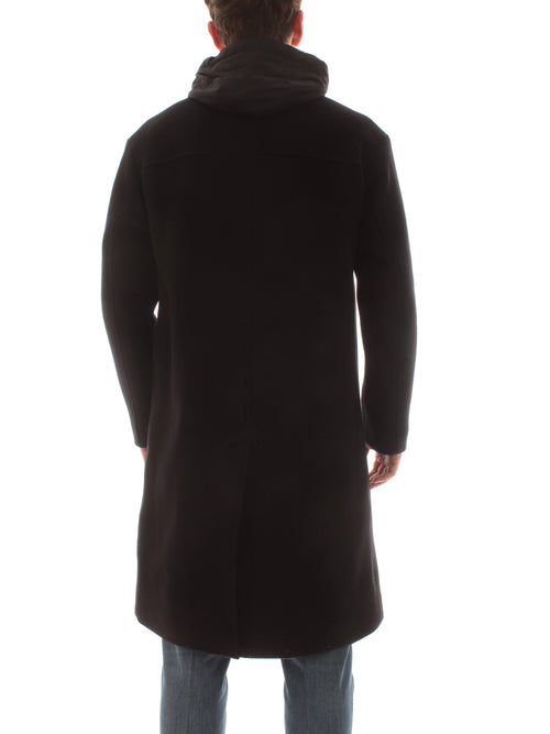 Herno cappotto in new velour ed ecoage da uomo nero