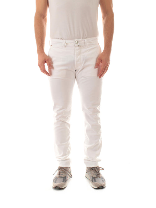 Incotex blue division jeans bianco ottico da uomo