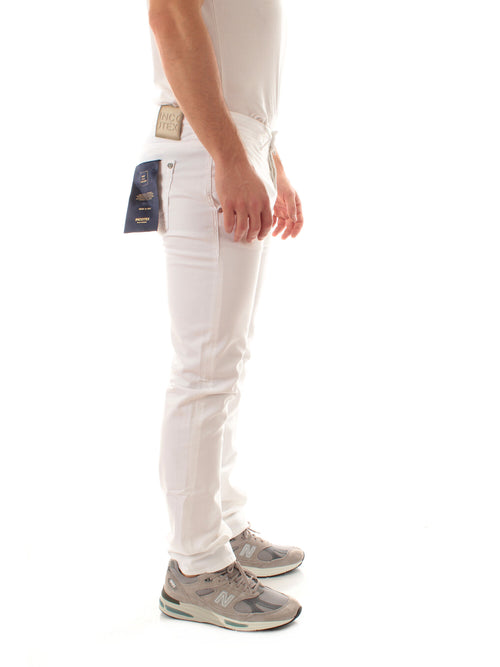 Incotex blue division jeans bianco ottico da uomo