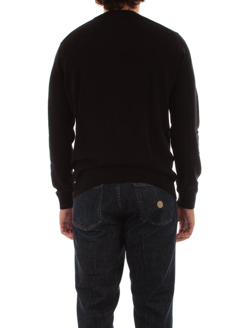Lacoste pullover da uomo con collo rotondo in cotone organico nero