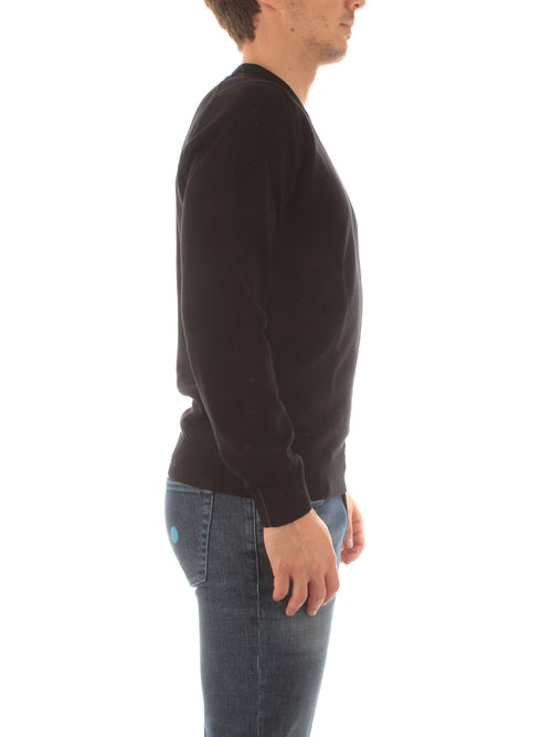 Lacoste pullover da uomo con collo rotondo in cotone organico nero