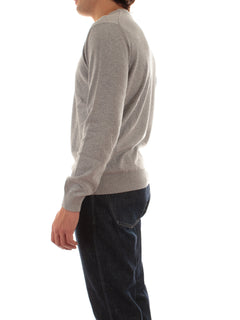 Lacoste pullover da uomo con collo rotondo in cotone organico grigio chine