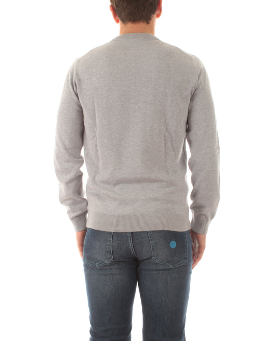 Lacoste pullover da uomo con collo rotondo in cotone organico grigio chine