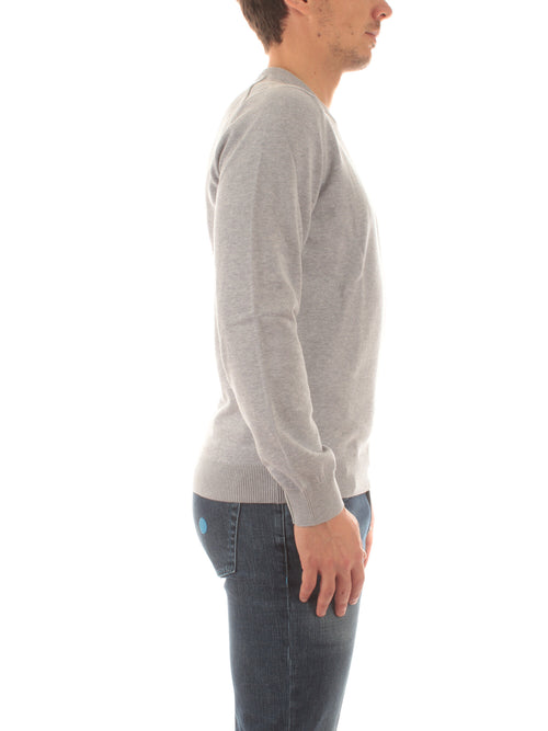 Lacoste pullover da uomo con collo rotondo in cotone organico grigio chine