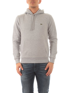 Lacoste felpa con cappuccio jogger da uomo grigio chine