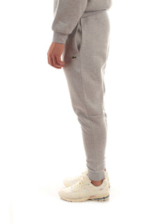 Lacoste pantaloni sportivi in felpa di cotone da uomo grigio chine