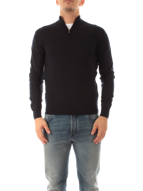 Mauro Ottaviani maglia lupetto con zip da uomo dark navy