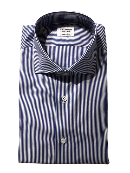 Mazzarelli camicia a righe da uomo bianco/blu