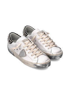 Philippe Model PARIS LOW sneakers con borchie da donna blanc