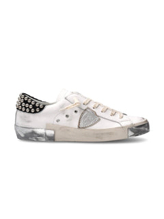 Philippe Model PARIS LOW sneakers con borchie da donna blanc