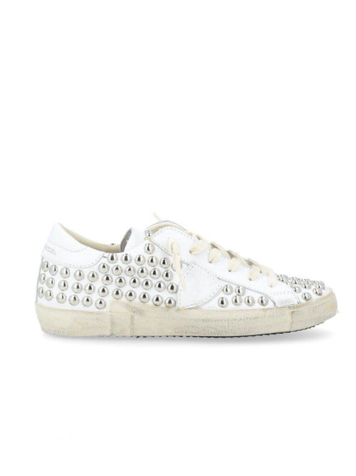 Philippe Model PARIS LOW sneakers con borchie blanc da donna