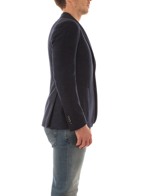 Tagliatore giacca monopetto da uomo blu