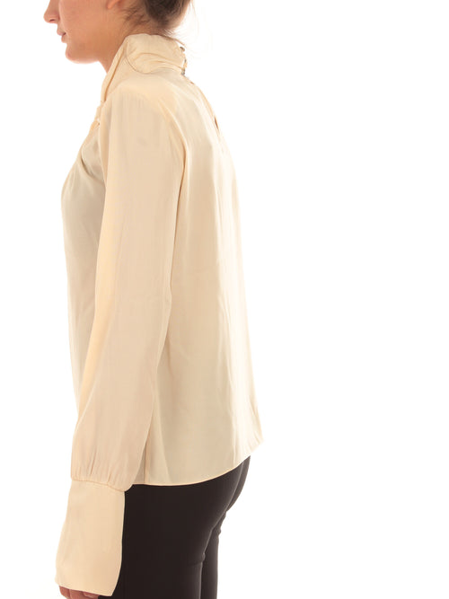 Patrizia Pepe camicia in twill di viscosa da donna odyssey white