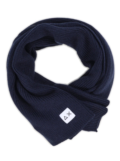 Sun 68 sciarpa in misto lana merino da uomo navy blue