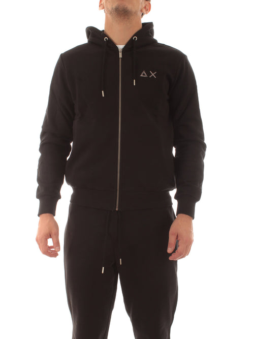 Sun 68 HOOD ZIP felpa da uomo nero