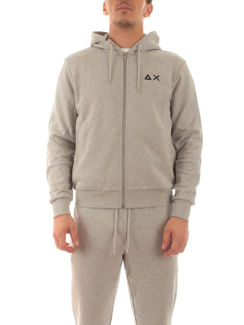 Sun 68 HOOD ZIP felpa da uomo grigio