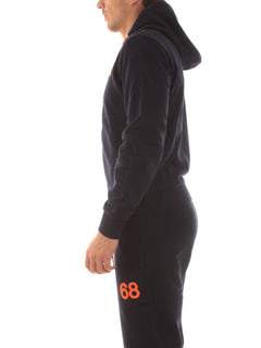 Sun 68 HOOD ZIP PATCH FLUO felpa da uomo navy blue