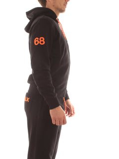 Sun 68 HOOD ZIP PATCH FLUO felpa da uomo nero