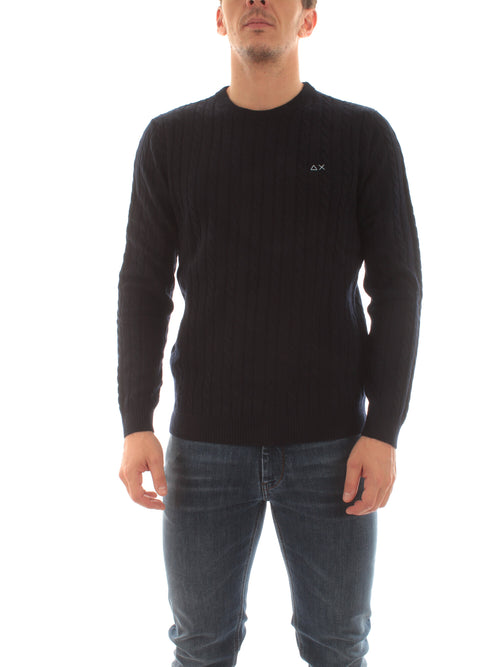 Sun68 round cable maglia da uomo navy blue