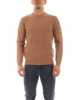 Sun68 round cable maglia da uomo beige