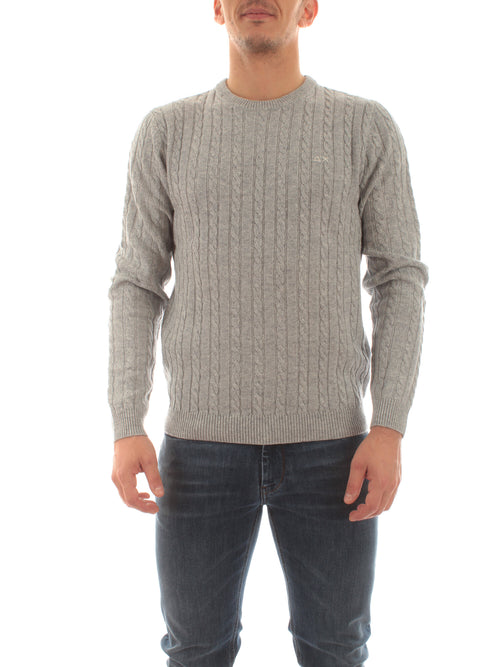 Sun68 round cable maglia da uomo grigio