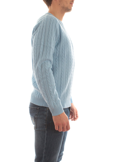 Sun68 round cable maglia da uomo sky blue