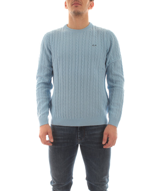 Sun68 round cable maglia da uomo sky blue