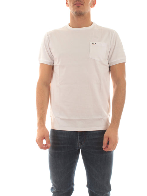 Sun 68 T-shirt solid luxury da uomo bianco