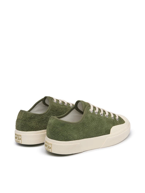 Superga 2432 WORKS HAIRY SUEDE SNEAKER MILITARY GREEN/OFF WHITE