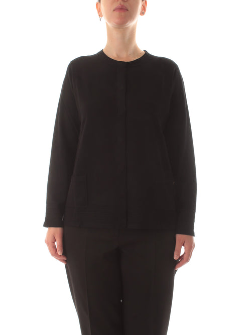 Luisa Viola cardigan in viscosa comfort da donna nero