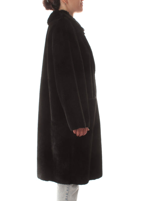 Luisa Viola cappotto soft-touch da donna nero