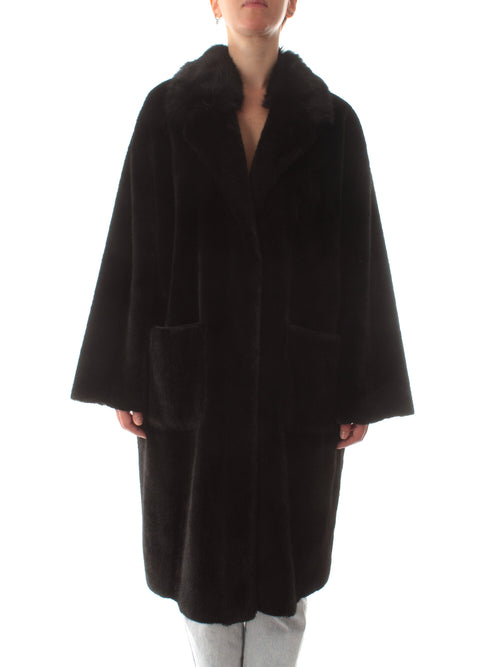 Luisa Viola cappotto soft-touch da donna nero