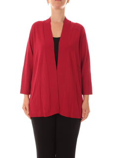 Persona By marina Rinaldi MENTA cardigan da donna rosso rubino