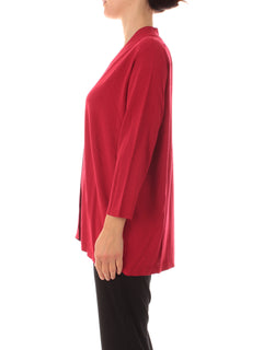 Persona By marina Rinaldi MENTA cardigan da donna rosso rubino