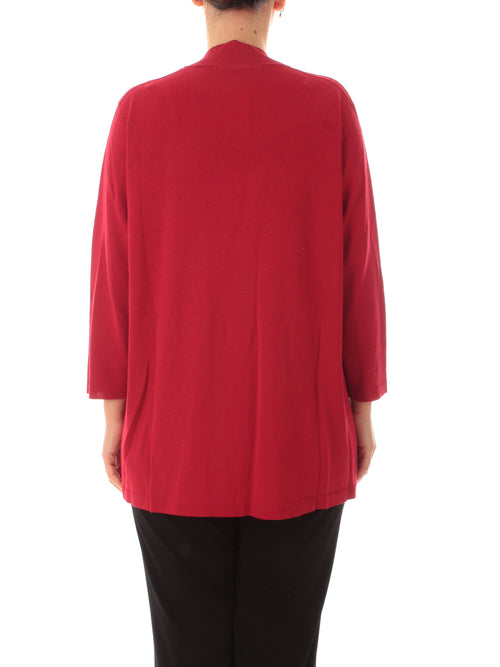 Persona By marina Rinaldi MENTA cardigan da donna rosso rubino