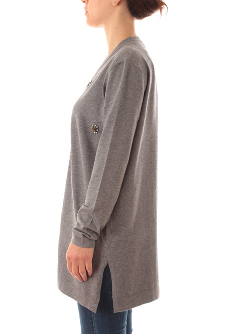 Marina Talia cardigan con applicazioni da donna grigio