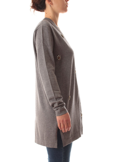 Marina Talia cardigan con applicazioni da donna grigio