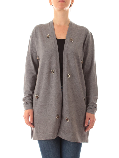 Marina Talia cardigan con applicazioni da donna grigio