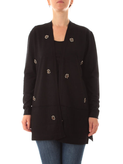 Marina Talia cardigan con applicazioni da donna nero